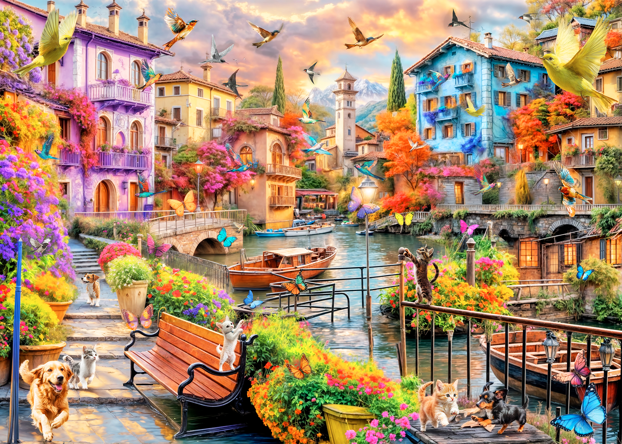 Artwork bucolic town