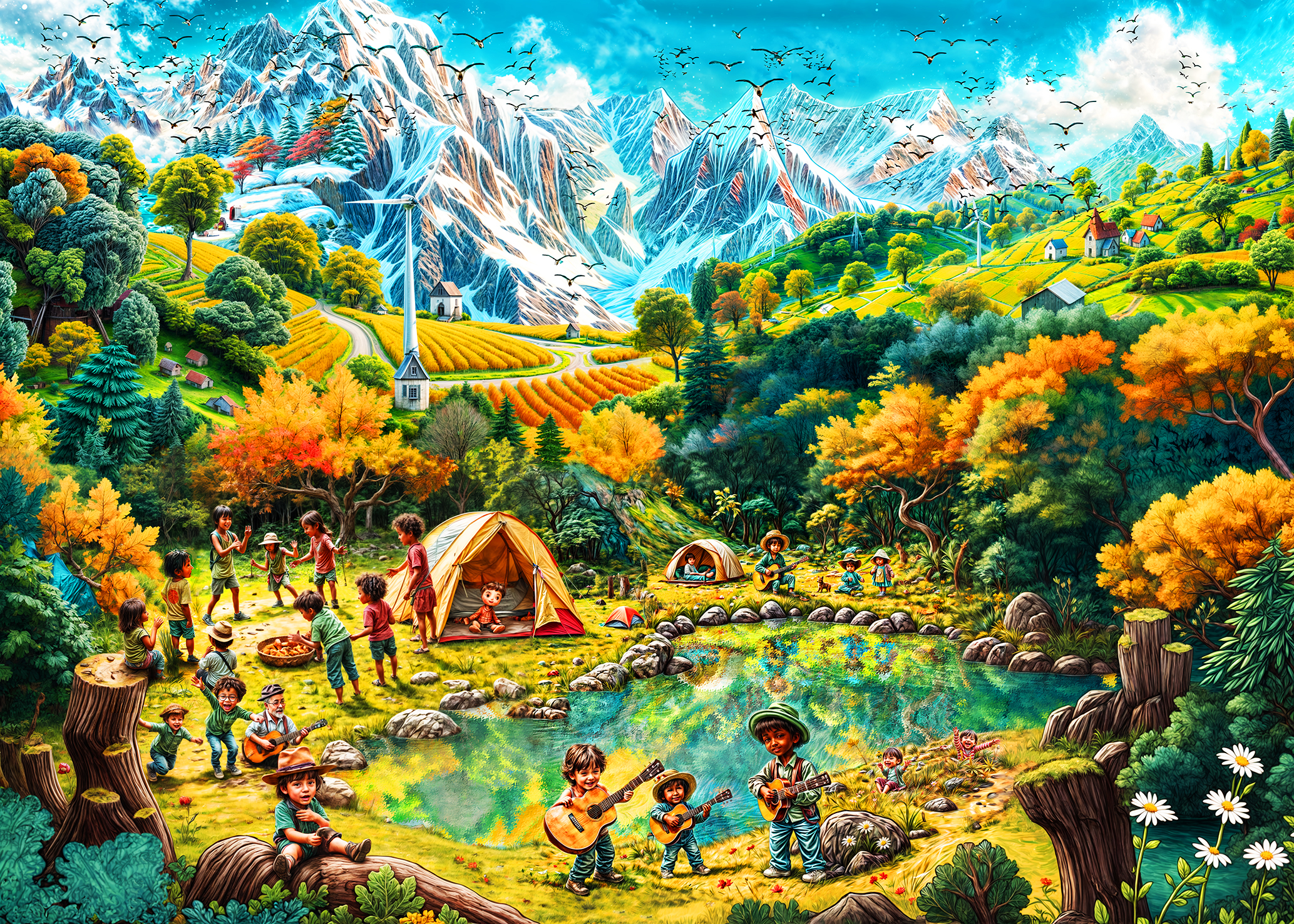 The forest and the mountains