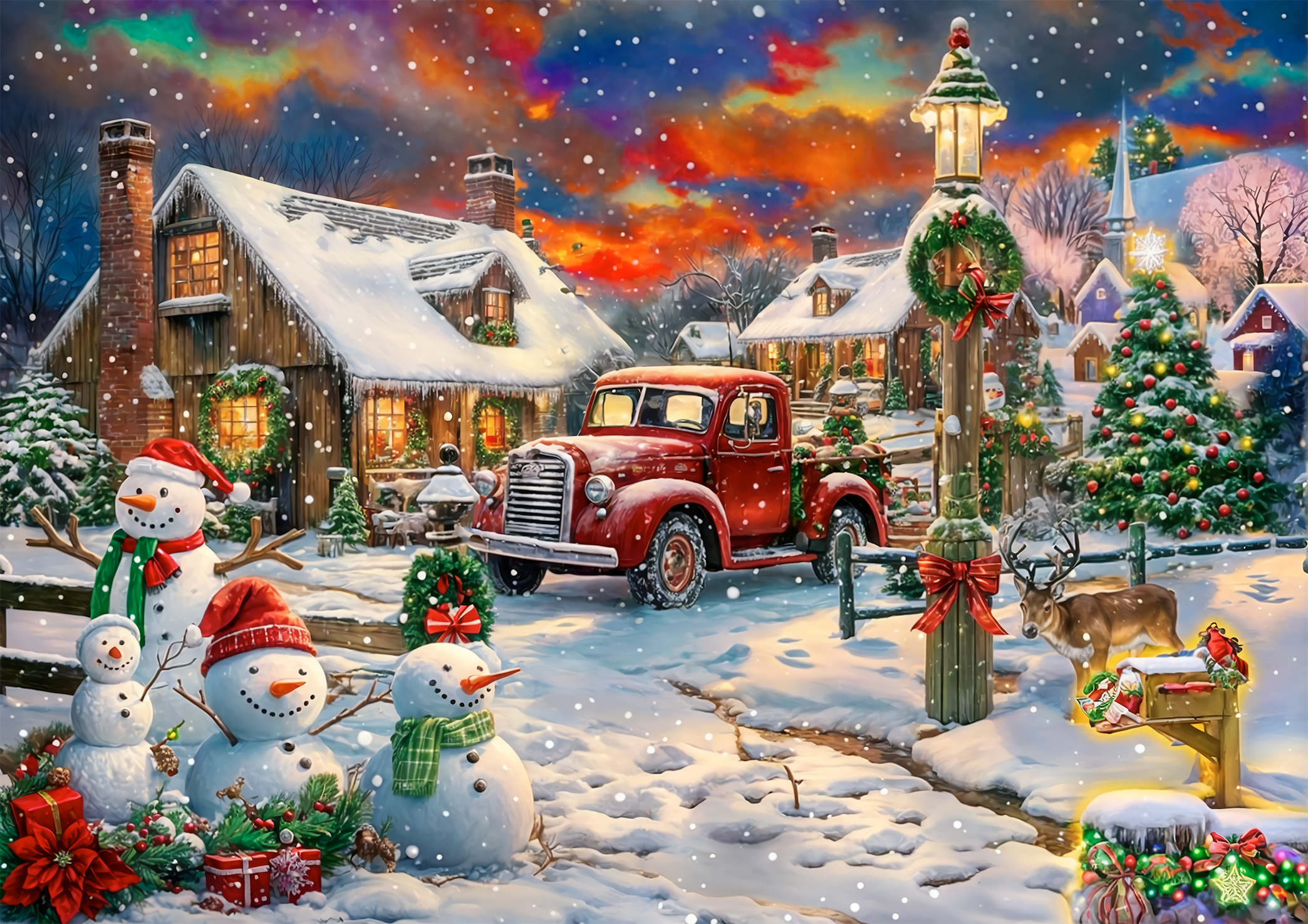 Christmas artwork winter