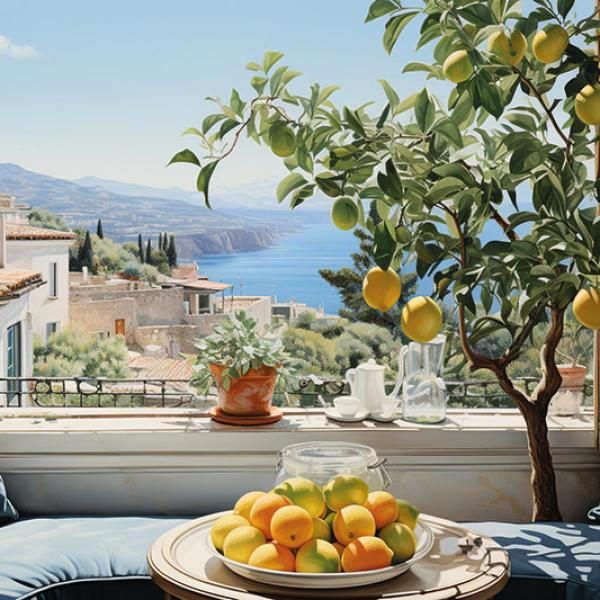 Watercolor Amalfi coast